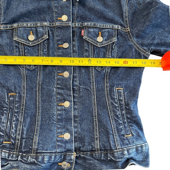 Levi’s Red Tab Jean Jacket Dark Wash Blue Stretch Denim - Picture 10 of 14